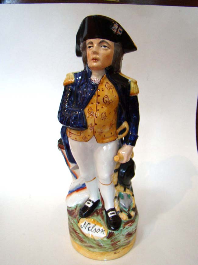 A 19th century Staffordshire jug circa 1847 depicting Admiral Lord Horatio Nelson